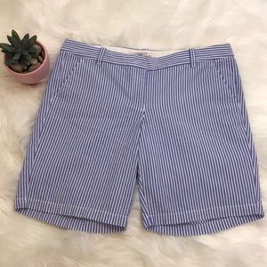 J Crew Factory 10” Bermuda Shorts in Seersucker